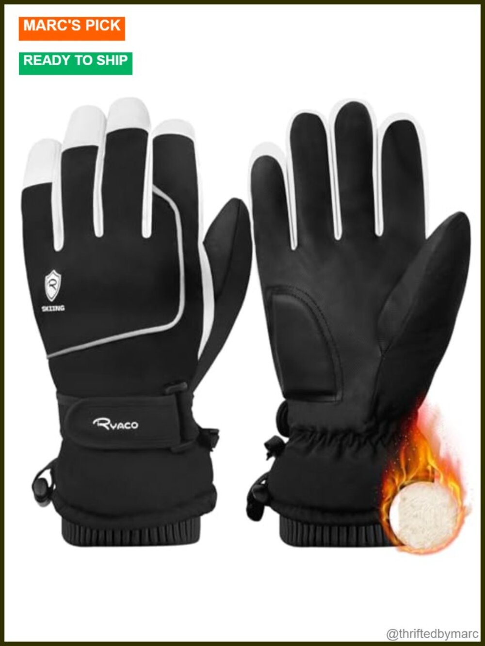 Ski Gloves Warm Windproof Waterproof Thermal Touchscreen Lining Anti-Slip